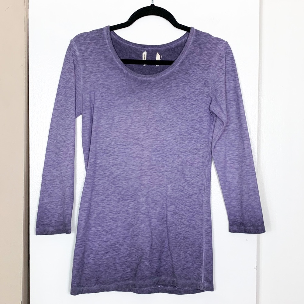 Threadman Blue 3/4 Sleeve Crew Neck Top
